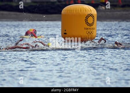 Im Allgemeinen. Frauen 10 km Marathon Schwimmen, Langstreckenschwimmen, Odaiba Marine Park am 08/04/2021. Olympische Sommerspiele 2020, ab 23.07. - 08.08.2021 in Tokio/Japan. Stockfoto