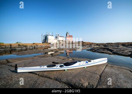 Märket Leuchtturm, Ahvenanmaa, Finnland Stockfoto