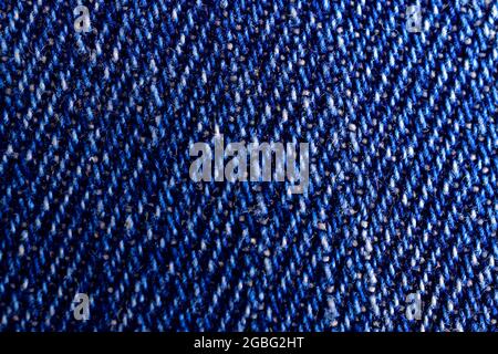 Denim-Jeans-Struktur. Denim-Hintergrundtextur für Design. Denim-Struktur in Canvas. Blauer Denim, der als Hintergrund verwendet werden kann. Blaue Jeans-Textur Stockfoto