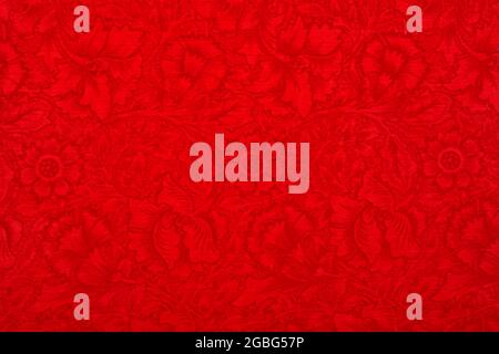 Blume handgemachtes Blatt, rote Farbe, Hintergrund, abstrakt Stockfoto