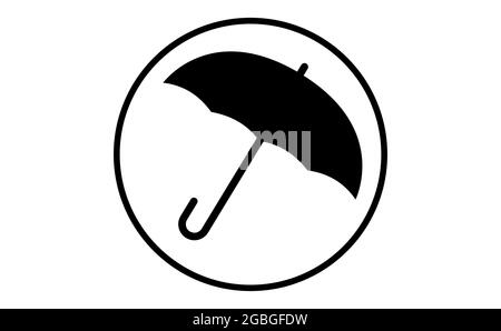 Wettersymbol des Regenschirms, Vektordarstellung. Klebriges Symbol der Prognose. Meteorologische Infografiken Zeichen. Vektordesign für Websymbole. EPS10. Stock Vektor
