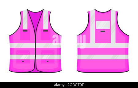 Sicherheits reflektierende Weste Symbol Zeichen flach Stil Design Vektor Illustration Set. Stock Vektor