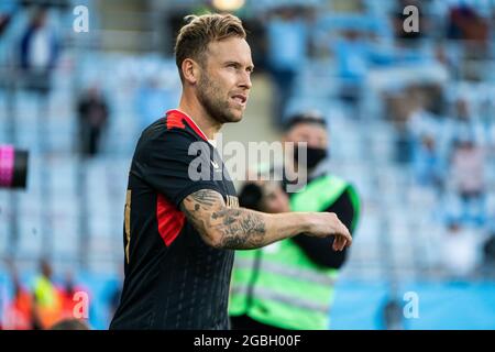 Malmö, Schweden. August 2021. Scott Arfield (37) vom Rangers FC geht in das Qualifikationsspiel der Champions League zwischen Malmö FF und dem Rangers FC im Eleda Stadion in Malmö. (Foto: Gonzales Photo/Alamy Live News Stockfoto