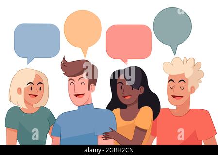 Handgezeichnete flache Menschen sprechen Vektor-Illustration. Stock Vektor