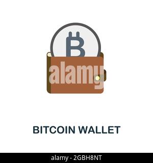 Flaches Symbol für Bitcoin Wallet. Farbiger Schild aus der Kryptowährungskollektion. Creative Bitcoin Wallet Icon Illustration für Webdesign, Infografiken und mehr Stock Vektor