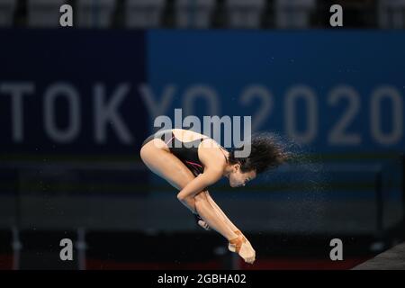 Tokio, Japan. August 2021. CHEONG Jun Hoong (MAS) Tauchen: 10-m-Vorspiel der Frauen während der Olympischen Spiele 2020 in Tokio im Tokyo Aquatics Center in Tokio, Japan. Quelle: AFLO SPORT/Alamy Live News Stockfoto