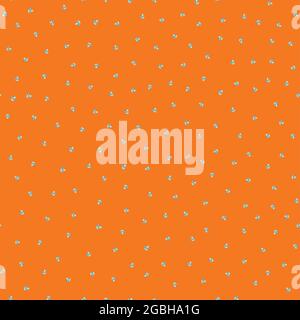 Ditsy Love Heart Vektor nahtloses Hintergrundmuster im Boho-Stil. Orange monochrome Blume Herzen dichten Hintergrund. Einfache Volkskunst Blumenherzen Stock Vektor