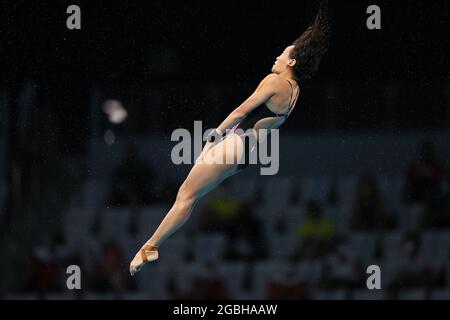 Tokio, Japan. August 2021. CHEONG Jun Hoong (MAS) Tauchen: 10-m-Vorspiel der Frauen während der Olympischen Spiele 2020 in Tokio im Tokyo Aquatics Center in Tokio, Japan. Quelle: AFLO SPORT/Alamy Live News Stockfoto