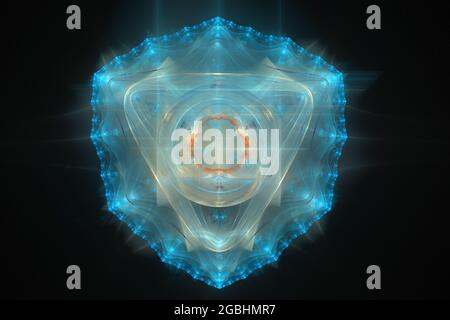 Wunderschönes digitales Fraktal mit dynamischen Linien und fließenden Pastellfarben Stockfoto