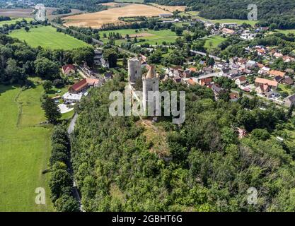 Luftaufnahme von Schloss Saaleck bei Namburg Stockfoto