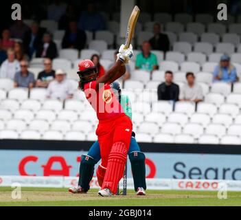 LONDON, ENGLAND - 02. AUGUST: Hayley Matthews von Welsh Fire Women während der Hundert zwischen Oval Invincible Women und Welsh Fire Women in Kia Oval Sta Stockfoto