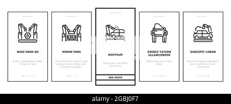 Car Factory Production Onboarding Icons Set Vector Stock Vektor