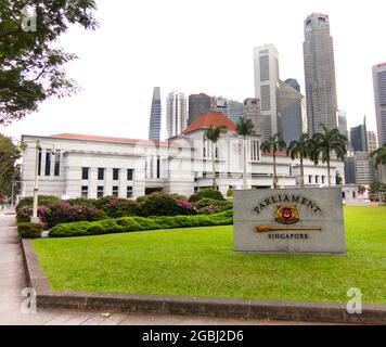 Parlamentsgebäude, Singapur. Singapur, offiziell die Republik Singapur, ist ein souveräner Inselstadtstaat im maritimen Südostasien. © Pho Stockfoto