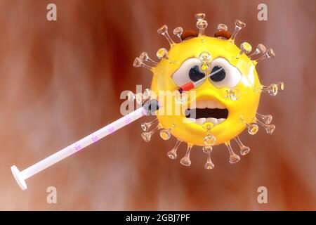 Künstlerische 3D-Illustration des Coronavirus SARS-COV-2 Stockfoto