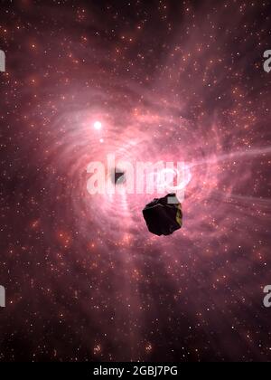 Künstlerische 3D-Illustration einer kosmischen Szene Stockfoto