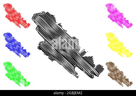 Provinz La Spezia (Italien, Italienische Republik, Region Ligurien) Karte Vektorgrafik, Skizze Provinz La Spezia Karte Stock Vektor