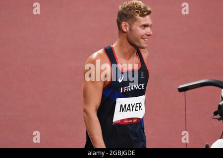 Tokio, Japan, 04/08/2021, Kevin Mayer (FRA) tritt während der Olympischen Spiele am 4. August 2021 im Tokyo Olympic Stadium in Tokio, Japan, beim Männer-Zehnkampf an Tokyo 2020, Athletics - Foto Yoann Cambefort / Marti Media / DPPI Stockfoto