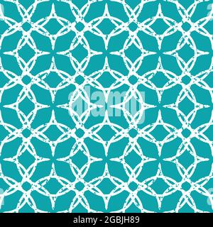 Nahtloses Vektormuster im Ogee-Stil. Orientalische mittelalterliche Ornamentik mit wiederholten abgerundeten Formen. Blauweißer Hintergrund mit Terrazzo Stock Vektor