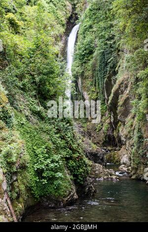 Nesso ist ein kleines Dorf am Comer See, zwischen Como und Bellagio Stockfoto