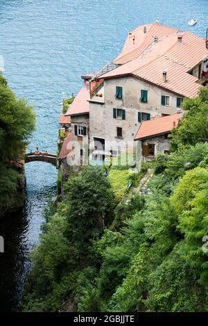 Nesso ist ein kleines Dorf am Comer See, zwischen Como und Bellagio Stockfoto