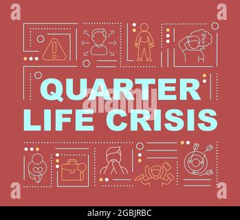 Quarter Life Crisis signiert Wortkonzepte Banner Stock Vektor