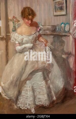 Gemälde einer Dame mit dem Titel „The Torn Gown“ des britischen Künstlers Henry Tonks aus dem Jahr 1897 Stockfoto
