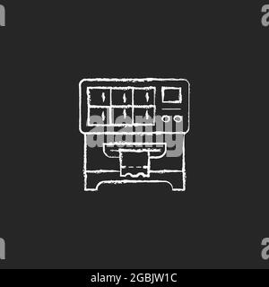 Lotterie-Ticket-Automaten Kreide weißes Symbol auf dunklem Hintergrund Stock Vektor
