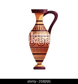 Antike griechische Vase mit Dekoration. Alte traditionelle Tonkrug oder Topf für Wein. Stock Vektor