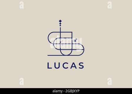Logoname Lucas verwendbares Logodesign für privates Logo, Visitenkarte Web Icon, Social Media Icon Stock Vektor