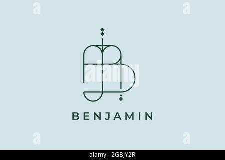 Logoname Benjamin, verwendbares Logodesign für privates Logo, Visitenkarte Web-Icon, Social Media-Icon Stock Vektor
