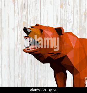 Moderner Bär auf Vintage-Hintergrund. Handgezeichnete Vektorskizze. Stock Vektor