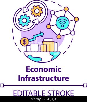 Symbol für das Konzept der wirtschaftlichen Infrastruktur Stock Vektor