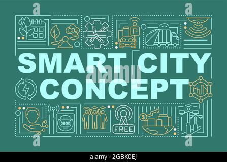 Smart Stadtgebiet Wort Konzepte Banner Stock Vektor