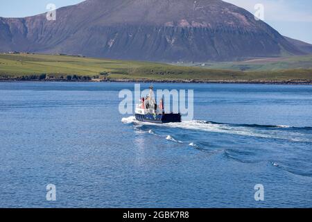 Die Fähre von Stromness nach Graemsay und Linksness, Insel Hoy Stockfoto