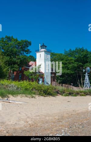 Lighthouse - 40 Mile Point, Rogers City Michigan Usa Stockfoto