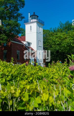 Lighthouse - 40 Mile Point, Rogers City Michigan Usa Stockfoto