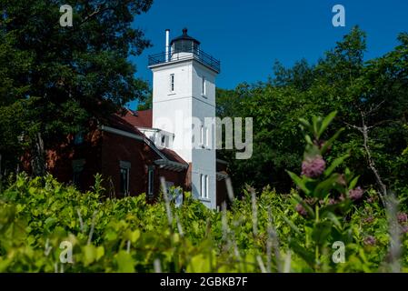 Lighthouse - 40 Mile Point, Rogers City Michigan Usa Stockfoto