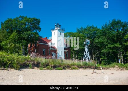 Lighthouse - 40 Mile Point, Rogers City Michigan Usa Stockfoto