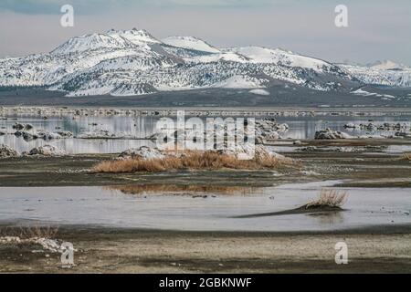 Das Mono Basin von Kalifornien mit dem Mono Lake im Zentrum ist eine Landschaft von einzigartigem ästhetischen Reiz und wissenschaftlichem Interesse. Eine landschaftlich reizende Gegend. Stockfoto