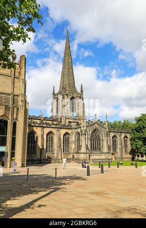 Sheffield Cathedral auch bekannt als Cathedral Church of St Peter and St Paul, Sheffield, South Yorkshire, England, Großbritannien Stockfoto