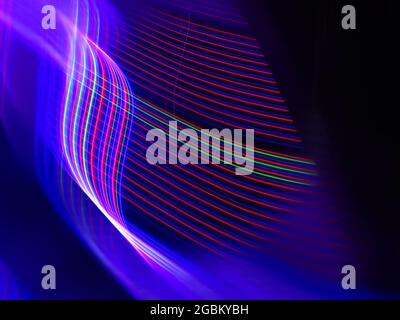 Illustration von allmählichen rhythmischen Lichtspuren Stockfoto