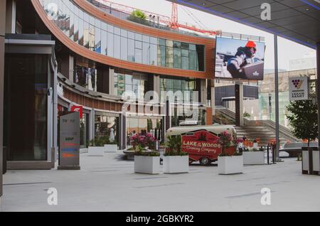 True North Square in der Innenstadt von Winnipeg, Manitoba, Kanada Stockfoto