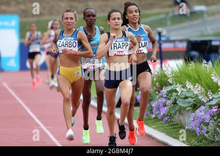 ZARBO Alessia , KIPSANG JEPTOOO Susan , HADJI Leila und TRAPP Manon Finale 5000 m Damen während der französischen Leichtathletik-Meisterschaften 2021 am 25. Juni 2021 im Josette et Roger Mikulak-Stadion in Angers, Frankreich - Foto Laurent Lairys / DPPI Stockfoto