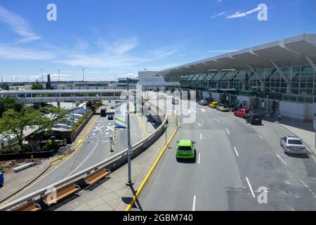 Abflugbereich des internationalen Flughafens Vancouver (YVR) Vancouver British Columbia, Kanada Stockfoto