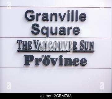 Das Vancouver Sun Zeitungsbüro Granville Square Vancouver British Columbia Stockfoto