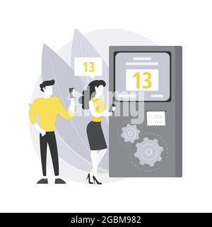 Electronic Queuing System abstrakte Konzept Vektor-Illustration. Stock Vektor