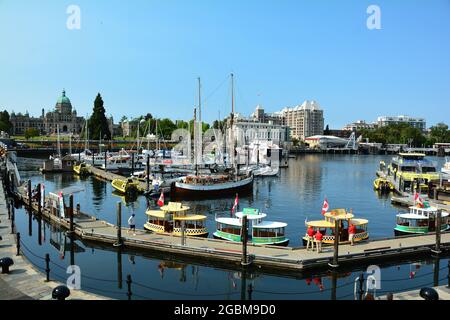 Weltberühmter Innenhafen in Victoria BC, Kanada. Stockfoto