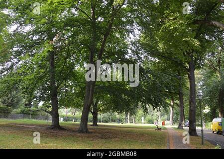 Julius-Posener-Platz in Nikolassee, Berlin, Deutschland - 4. August 2021. Stockfoto