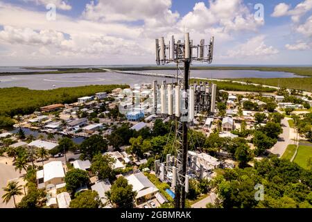 Mobilfunkturm in den Florida Keys 4g 5g lte-Kommunikation Stockfoto