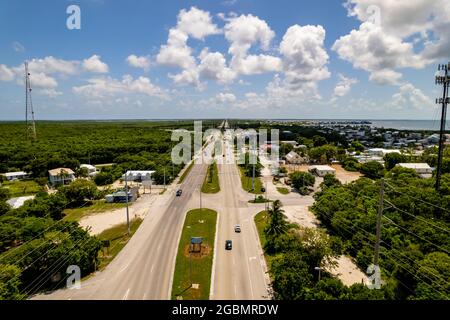 Luftaufnahme Eingang zu Key Largo. Florida USA Stockfoto